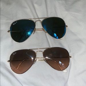 2 Pairs Large Rayban Aviator Glasses 3025 58mm